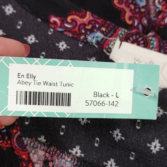 En Elly/Stitch Fix Abey Tie Waist Tunic Top - Picture 4 of 9